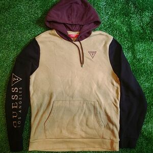 Guess Tan and Black Sweatshirt Hoodie